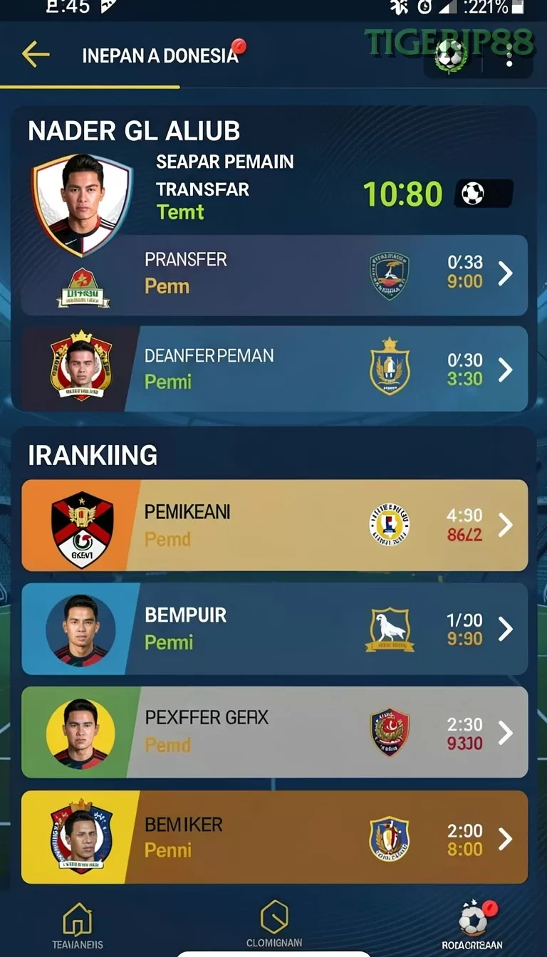Cuplikan layar KAKRP — menu navigasi